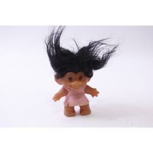 1980s, Dam, Troll, Doll, Black Hair, Pink Shirt, Vintage, ~ 251210-WH 1377